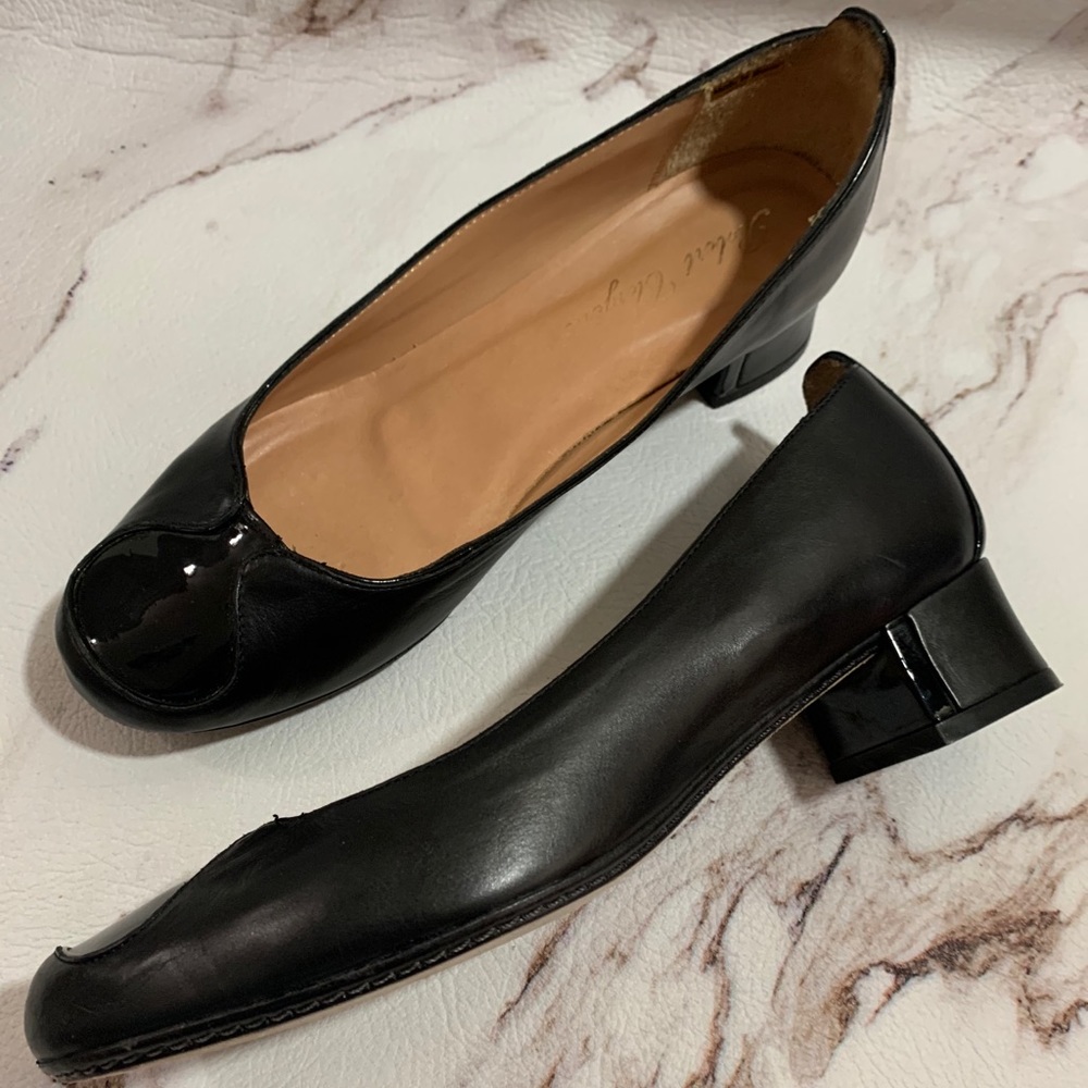Robert Clergerie Black Block Heel Slip On Pumps 38